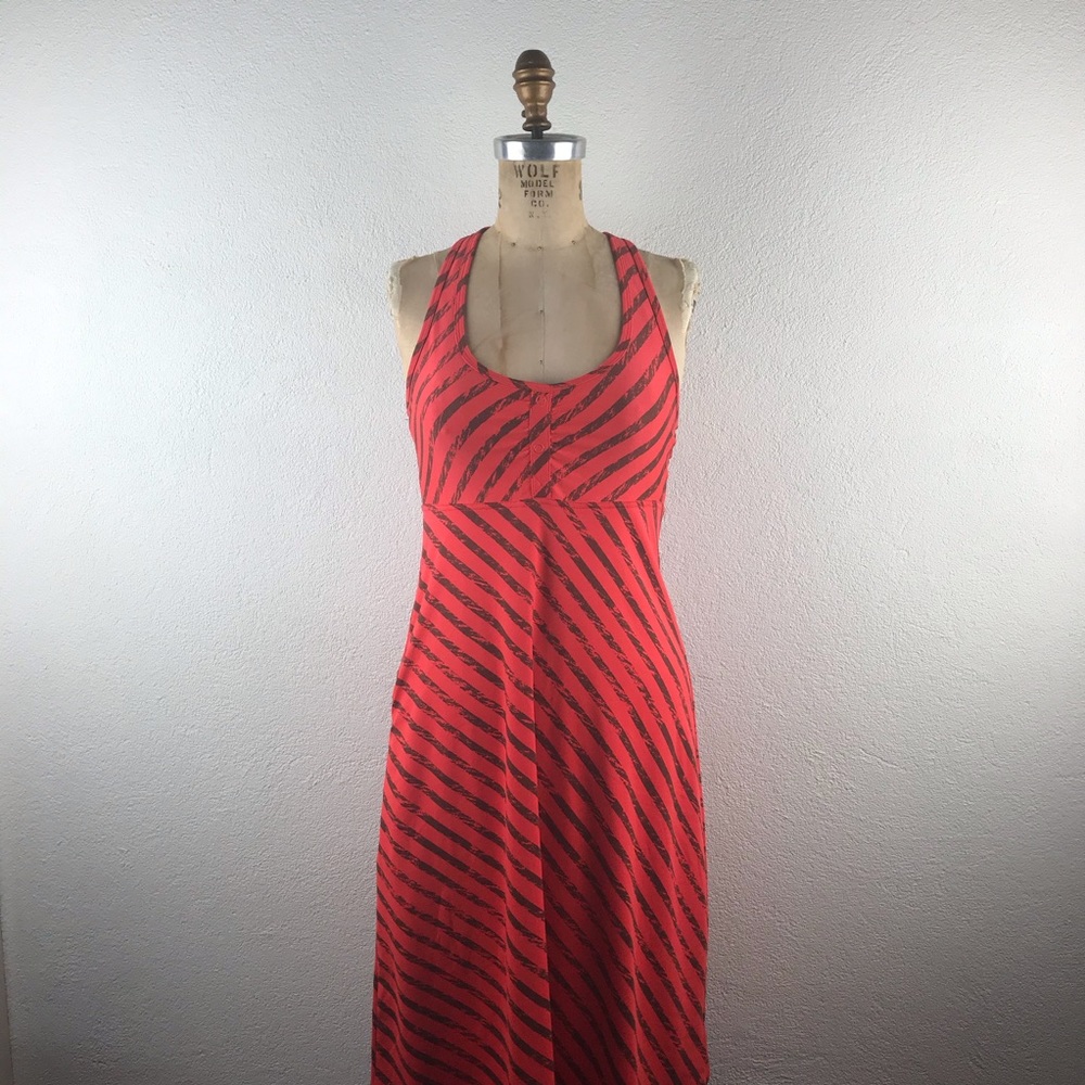 The North Face l S Coral Striped Racerback Built-in Sports Bra Active Tank Dress